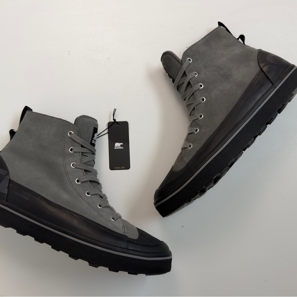 Sorel Boots Cheyanne Metro II High Top Sneakers Waterproof Insulated Grey Black - Picture 7 of 9